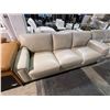 Image 2 : New 3-Seater Leather Sofa - Vanilla, Approx. H31" x W86" x 36" - Without Box