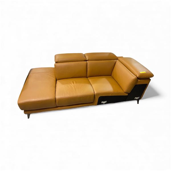 Valencia Pista Top Grain Leather Left Hand Facing Chaise - Cognac (11-0216LC-A06)