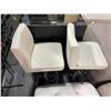 Image 1 : Pair of White Faux Leather Swivel Bar Stools