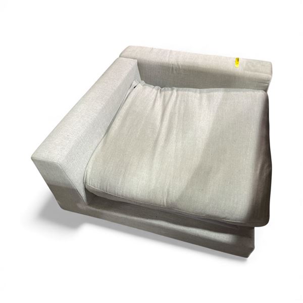 Light Gray Upholstered Left Arm Modular Sofa Seat