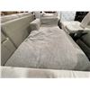 Image 2 : Gray Textured Upholstered Ottoman