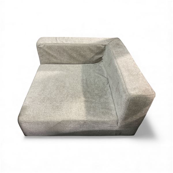 Gray Upholstered Right Arm Modular Sofa Seat