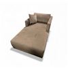 Image 1 : Light Taupe Fabric Chaise Lounge, Approx. H25" x W39" x L75"