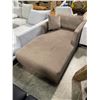Image 2 : Light Taupe Fabric Chaise Lounge, Approx. H25" x W39" x L75"