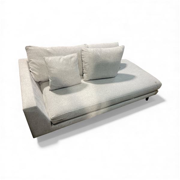 Light Grey Fabric Chaise Lounge, Approx. H26" x W37" x D79"