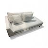 Image 1 : Light Grey Fabric Chaise Lounge, Approx. H26" x W37" x D79"