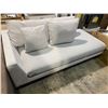 Image 2 : Light Grey Fabric Chaise Lounge, Approx. H26" x W37" x D79"