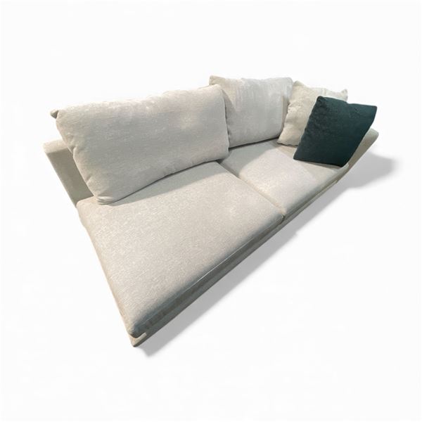 Light Grey Fabric Loveseat - Approx. H14" x W73" x D35"