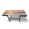 Image 1 : Stylish Wood and Metal Desk, Approx. H30" x W55" x 22"