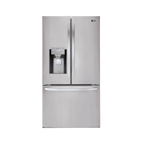 LG 22 Cu. French Door Stainless Steel Refrigerator - Retail Value $2,099.99 (Tested - Working Condit