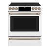 Image 1 : Café 30" Smart Slide-In Front-Control Induction Convection Range White Gold - Retail Price $4,445.99