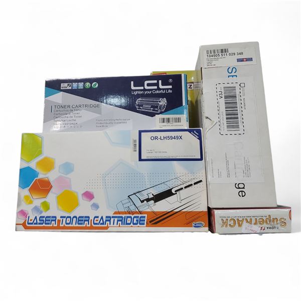 Group Lot includes Assorted Toner Printer Cartridges, Car Electric Kettle, Unitz Desk Organizer Set 