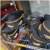 Image 2 : Movie Set Dec Group of 6 Black Airlines Captain's Caps w/ Gold Trims - New