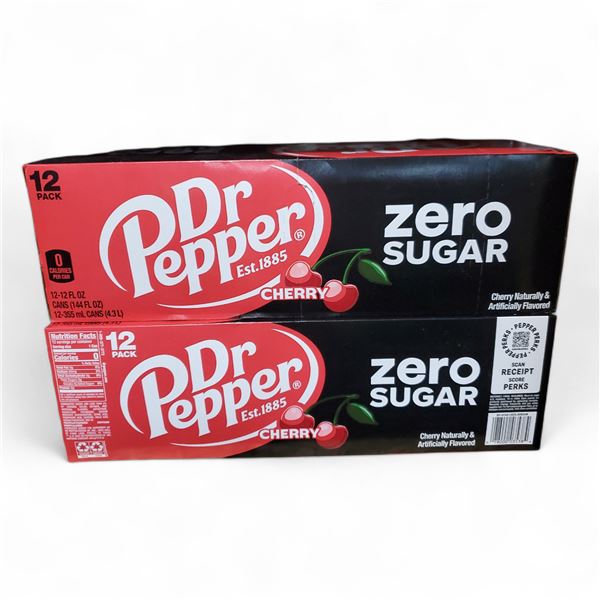 Dr Pepper Zero Sugar Cherry - 8x 12 Packs (Exp. Date - 12/2025)