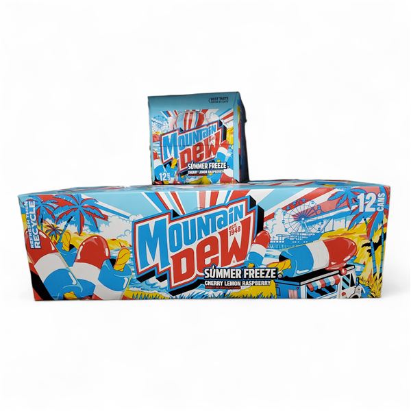 Mountain Dew Summer Freeze Cherry Lemon Raspberry 4x 12 Cans - Exp. Date 12/2025