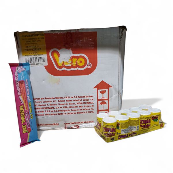 Candies Mix Lot - includes Face Twisters Sour Bubble Gum & Zumba Acidin, 1 Box Mixed (Exp. Date - 20