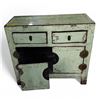 Image 1 : Green Wooden Side Cabinet, Approx. H32" x W35" x D15" - Door detached; may need repair