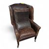 Image 1 : Vintage-Style Brown Leather Armchair