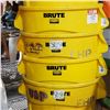Image 2 : 11 Pcs Rubbermaid Brute 20-Gallon Yellow Round Containers