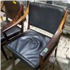 Image 3 : 1 Wooden and 2 Leatherette Armchairs - As Is