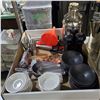 Image 2 : 3 Shelves of Assorted Kitchen Equipment Includes Barware, Glassware, and Tableware