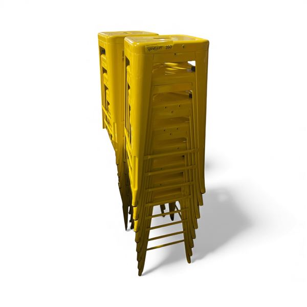 Group of 15 Vibrant Yellow Chairs