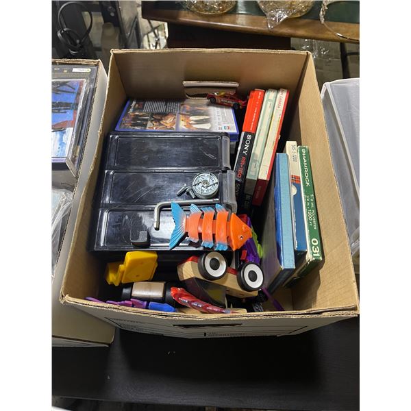 Mixed Misc Lot of Toys, Media, Rope, Folding Table, and More