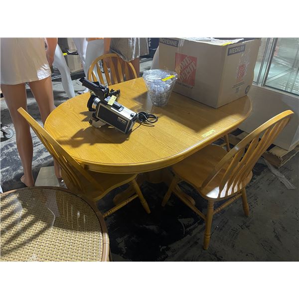 Wooden Dining Table with 3 Chairs, Approx. H29" x 60" x 40"