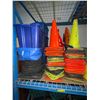 Image 1 : Large Group of Traffic Safety Equipments - Cones, Weights, and Safety Vests