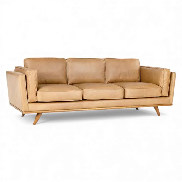 Brand New Article Timber 90" Leather Sofa - Charme Tan - RV: $2599 CAD - (ART1919) Without Box