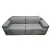 Image 1 : Brand New Modern Gray Leather Sofa, Approx. H28.5" xW81" x D40" -  Without Box