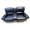 Image 1 : Brand New Black Leather Reclining Loveseat with Cup Holders, Approx. H40" x W73" x D34" - Without Bo