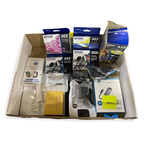 8 New Epson Ink Cartridges - RV: $160 CAD, and Assorted Tech Accessories