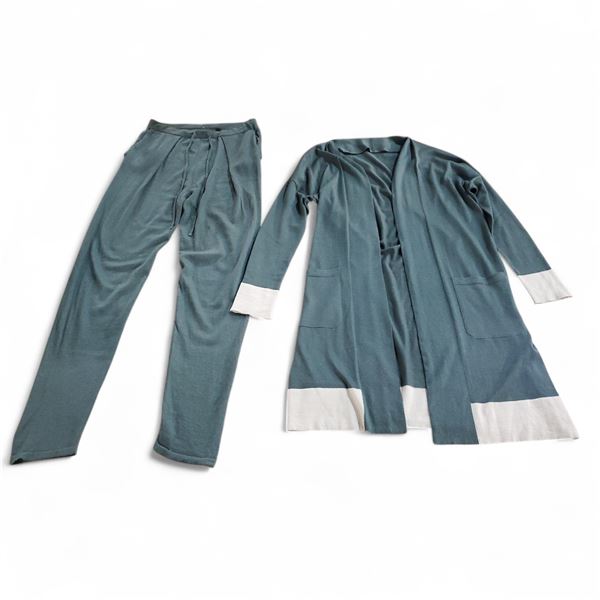 Black Goat Cashmere 2-Piece, Cardigans and Pants - Dark Green (Size M)