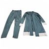 Image 1 : Black Goat Cashmere Teal Loungewear Set - Long Cardigan & Pants, 70% Cashmere 30% Silk (Size M)