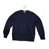 Image 1 : Burberry Navy Wool Sweater - Plaid Elbow Patches (Size L)