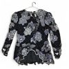 Image 1 : Black Tie - Black Beaded Silk Evening Top - Floral Sequin Detail (Size 8)