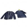 Image 1 : Jaeger Navy Cardigan & Short Sleeve Top - Made in Great Britain (Size Medium)
