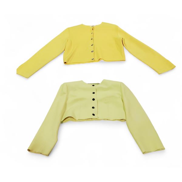 Jaeger & Rodier Yellow Wool Cropped Jackets - Made in Great Britain & France