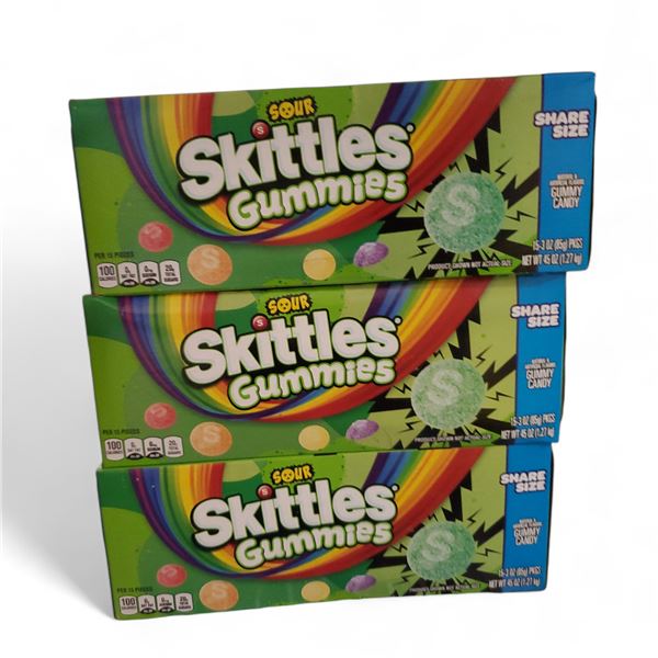 Skittles Sour Gummies, 3 x 15-Pack (Best Before Dec 2025)
