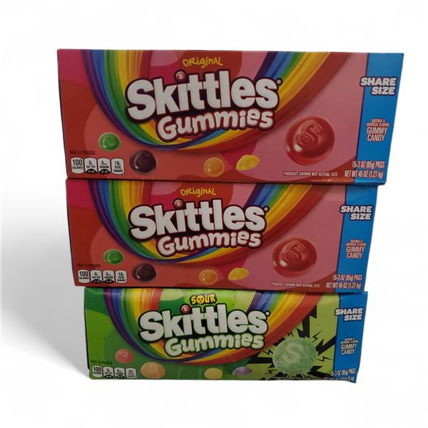 Skittles Original & Sour Gummies, 3 x 15-Pack (Best Before Dec 2025)
