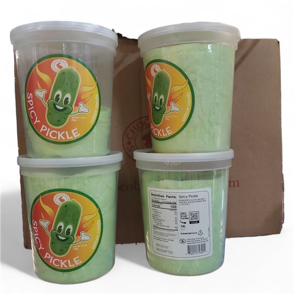 Spicy Pickle Cotton Candy – 12 Tubs (Best Before Aug 19, 2025)