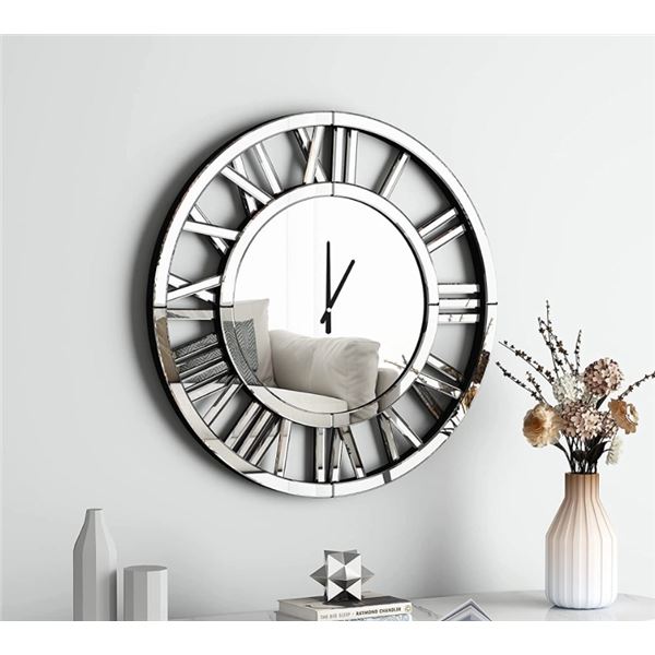 New in Box Shyfoy 18" Acrylic Mirrored Wall Clock - RV: $149 CAD