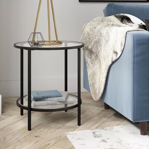 New in Box 20"W Round Side Table in Blackened Bronze - RV: $109 CAD (ST0650)