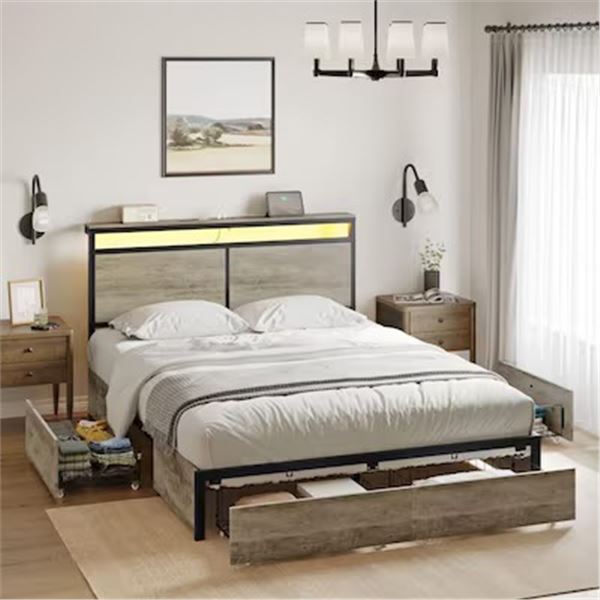 New in Box Antioch Modern Full Bed Frame (HB006GKGY)