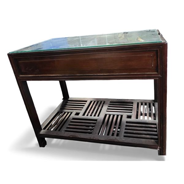 Pair of Chinese Wooden Coffee Table - Approx. H25.5" x W30" x 16" Each