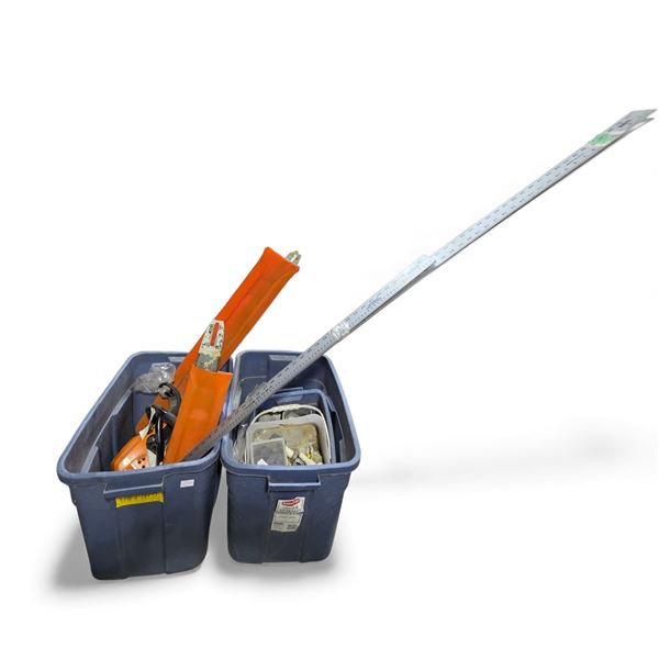Stihl MS362 Chainsaw, Measurement Stick, and Mixed Parts Box