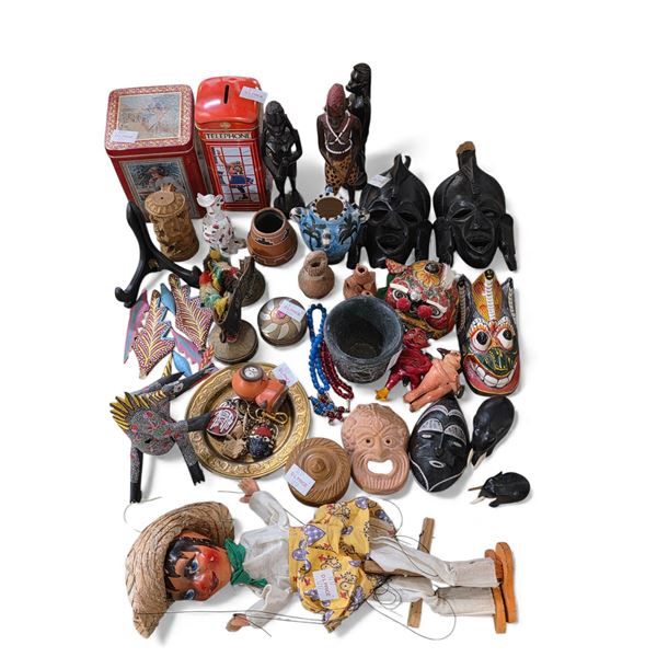 Group of Vibrant Collectibles and Handcrafted Figurines