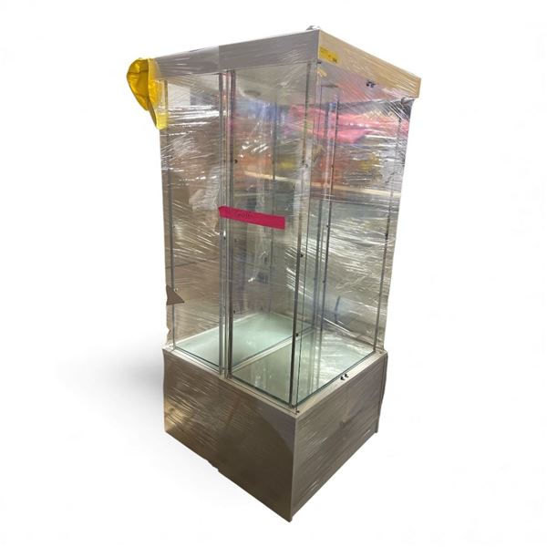 Glass Display Case with Storage Base - Approx. H73" x W31.5" x D17.5"