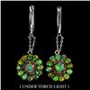 Image 1 : FIRE OPAL EARRINGS IN 14K WHITE PLATED GOLD OVER 925 STERLING SILVER - APPRAISED REPLACEMENT VALUE $
